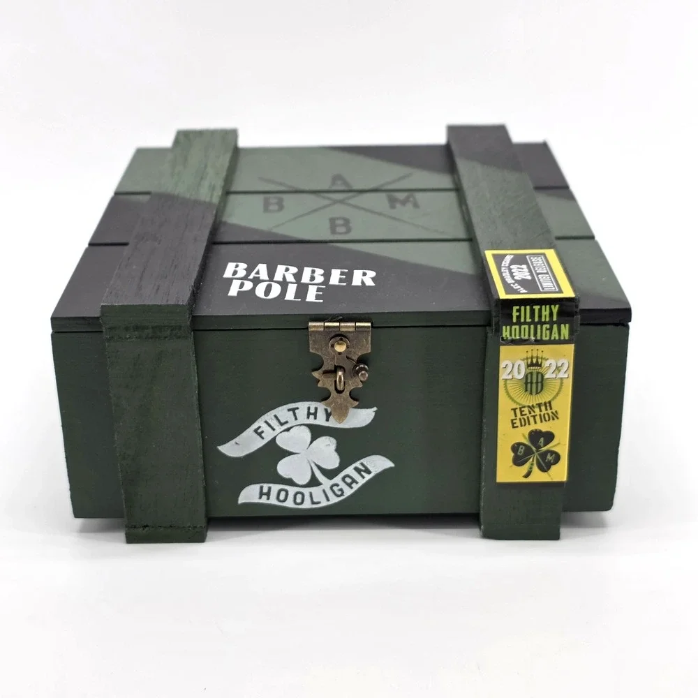 Alec Bradley Filthy Hooligan Barber Pole Empty Wooden Cigar Box 2022 Green Camo